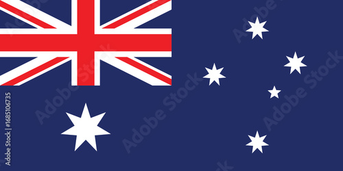 Australian national pride. Flag of Australia flat vector illustration.	