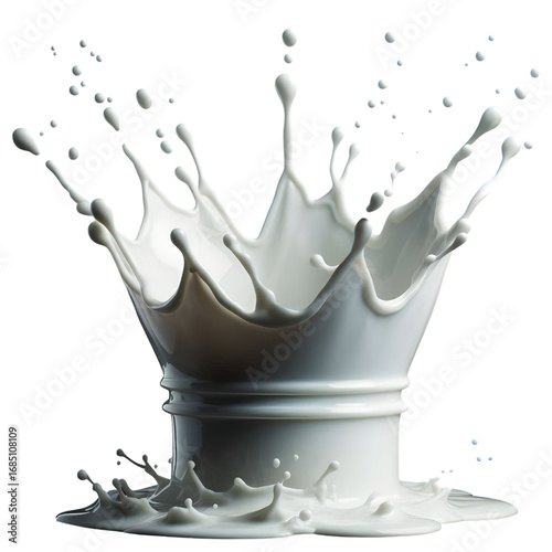 White milk splashing into a crown shape