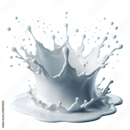 White milk splashing into a crown shape