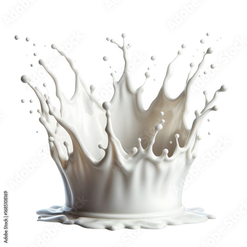 White milk splashing into a crown shape