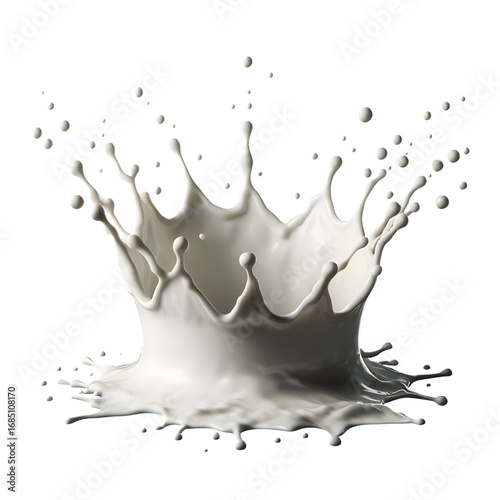 White milk splashing into a crown shape