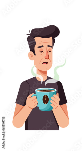 Man enjoying Coffee a vibrant illustration of relaxation and morning routine