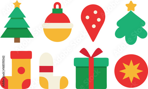 Festive christmas icons pack vector illustration scalable for holiday design projects