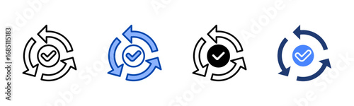 Cycle icon set multiple style collection