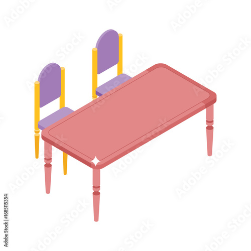 An isometric style icon of judge�s court table