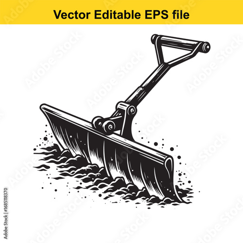 Snow plow and shovel for clearing snow from the ground