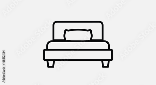 Vector illustration of comfortable bed with pillow