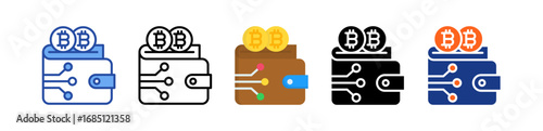 Bitcoin Wallet Icon Multi Style Illustration