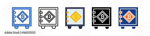 Crypto Vault Icon Multi Style Illustration