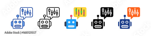 Trading Bot Icon Multi Style Illustration