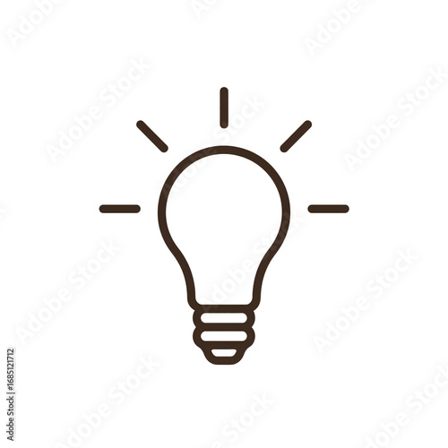 Light bulb icon , minimalist symbol for idea or innovation