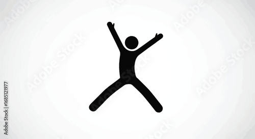 Vector illustration of stick figure jumping for fun and excitement