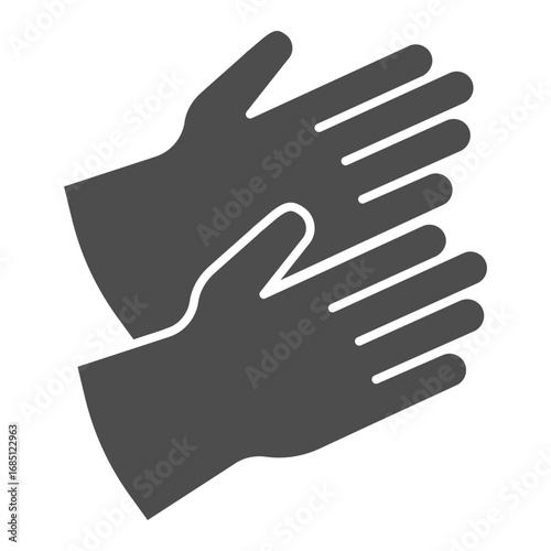 Engineer rubber gloves solid icon, safety workwear concept. Vector graphics. Gloves pair for electrician, protective sign on white background, glyph style icon for mobile or web design.