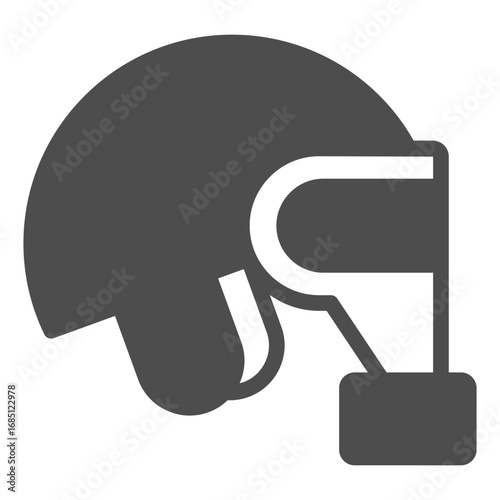 Head mask with filter solid icon, hazard workwear concept. Vector graphics. Helmet with goggles and gas filter, safety sign on white background, glyph style icon for mobile or web design.