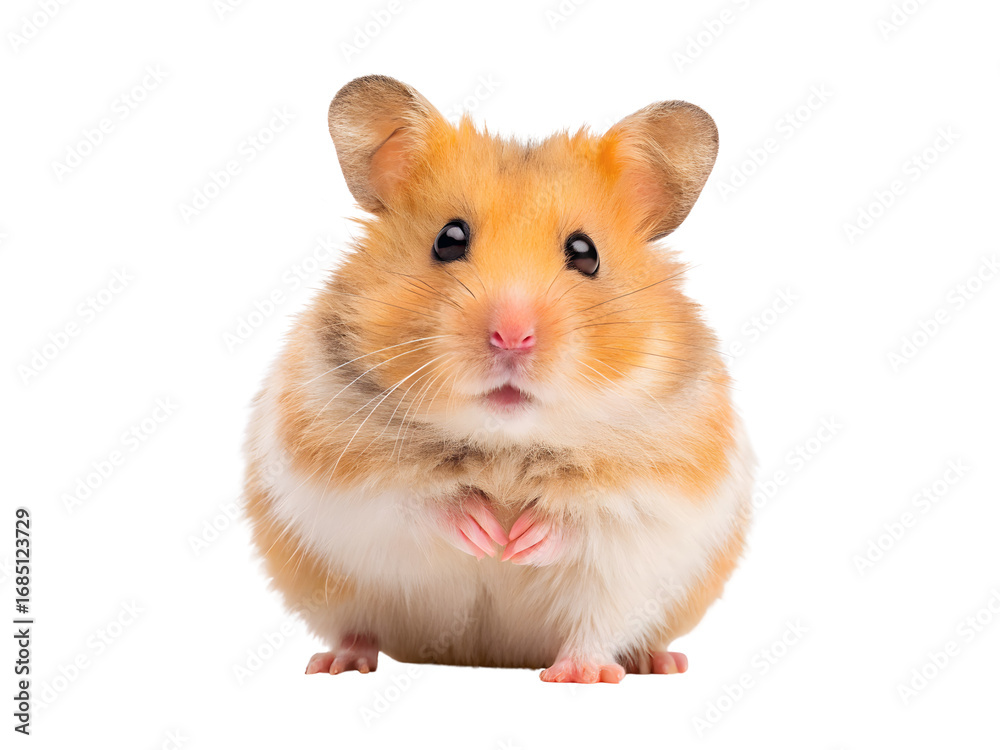 Adorable hamster standing isolated on transparent background, PNG
