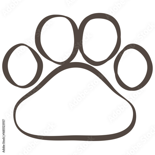 手書き風かわいい犬の肉球のアイコン