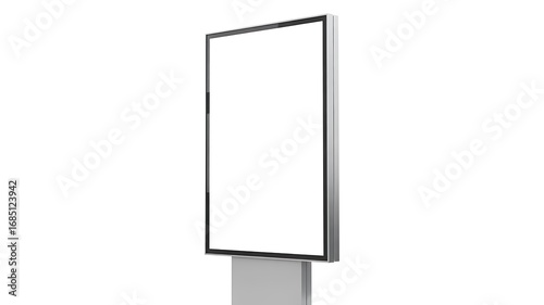 Blank digital signage screen on stand for advertising and information display