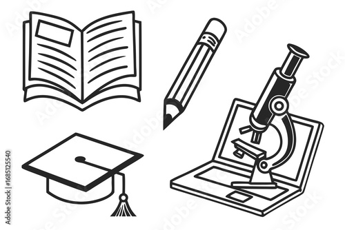 Illustration of education and science equipment