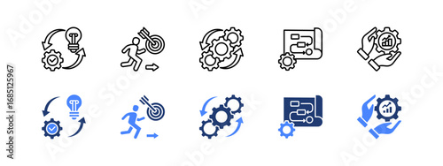 PCDA icon with Implementation, Action, Process, Workflow, Development
