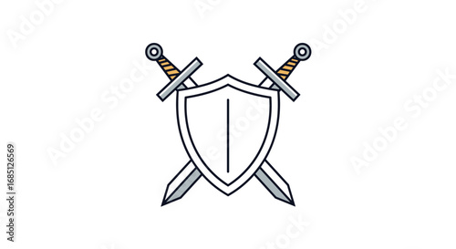 Medieval knightly combat symbols representing military honor and heroic battles in historical fantasy adventures