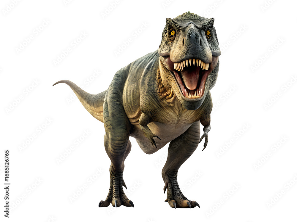 A tyrannosaurus rex isolated on transparent background is roaring, PNG A tyrannosaurus rex isolated on transparent background is roaring, PNG