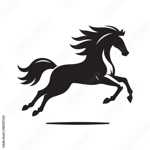 horse running vector silhouette clip art  logo design illustration 