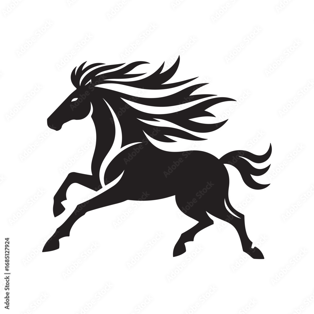 Obraz premium horse running vector silhouette clip art logo design illustration 