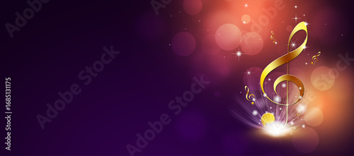 Bright Golden Music Note