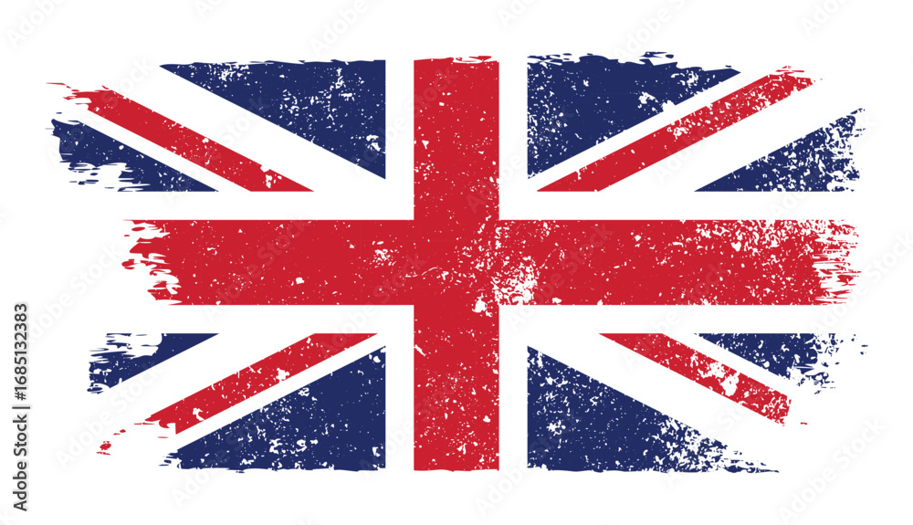 Fototapeta premium Grunge United Kingdom Flag Vector with Distressed Effect