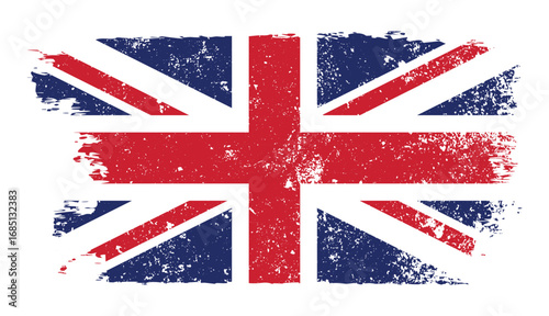 Grunge United Kingdom Flag Vector with Distressed Effect