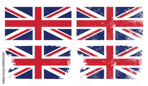 Grunge Great Britain Flag Vector Illustration Collection