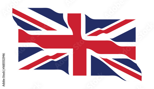 Waving UK Flag Vector Illustration Design