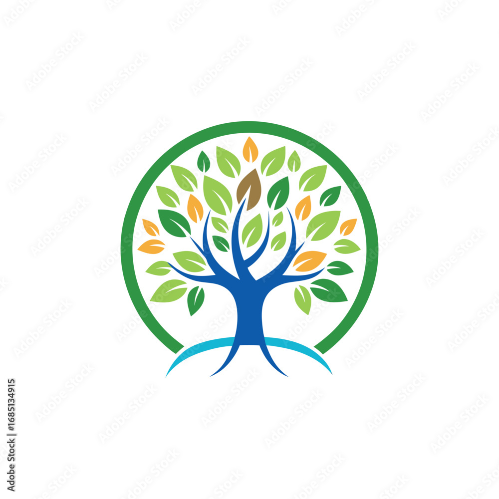 Obraz premium wellness tree logo design vector 