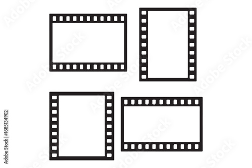 Set of blank film strips isolated on white background. Cinema concept. Vector icon
