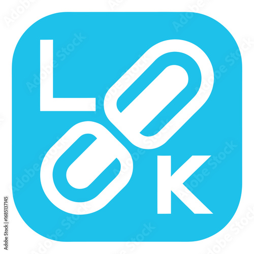 Blue square icon with white letters l, o, o, k Free Download Blue square icon with white letters l, o, o, k - GFXLoad