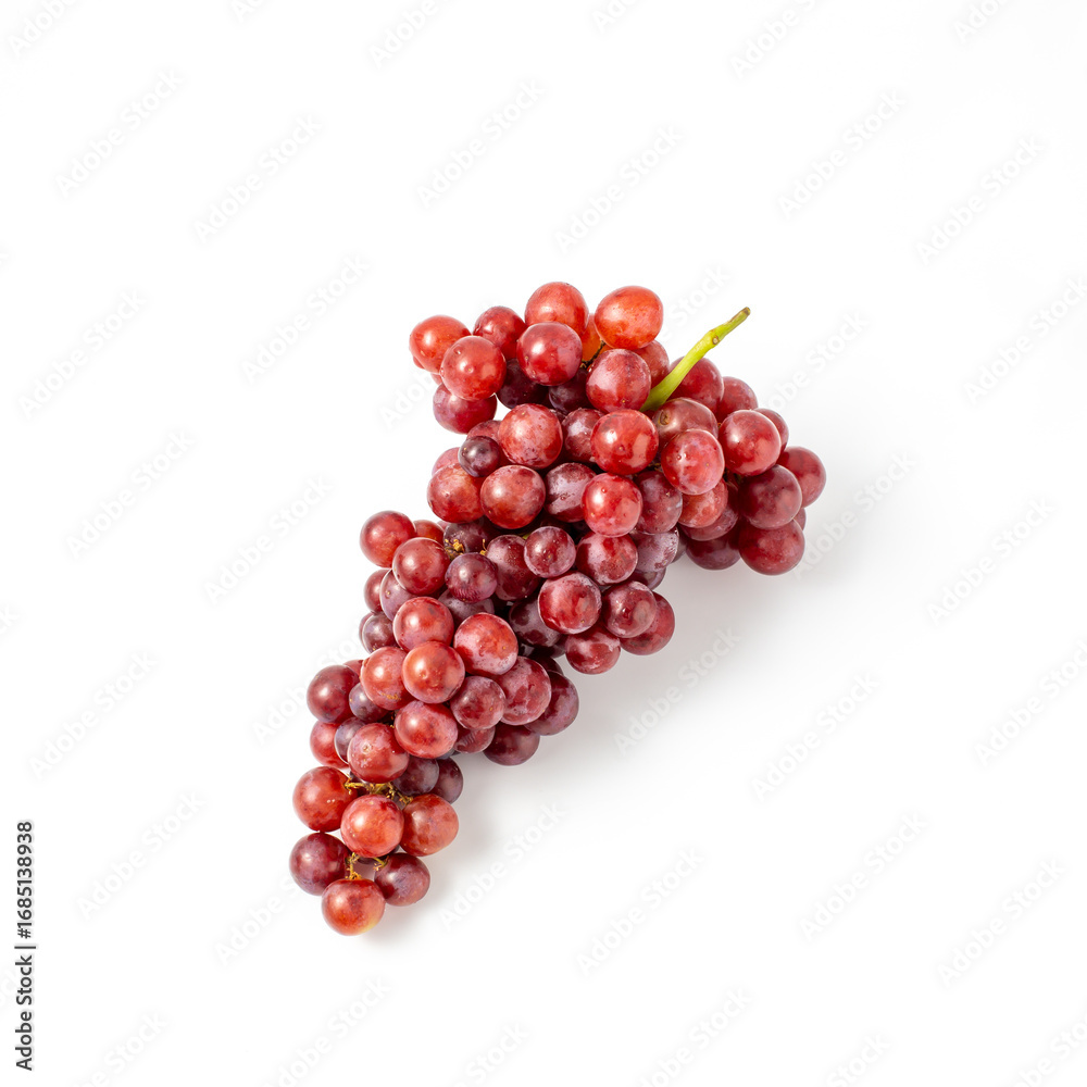 Fototapeta premium Fresh Red Grapes Cluster Isolated on White Background for Use