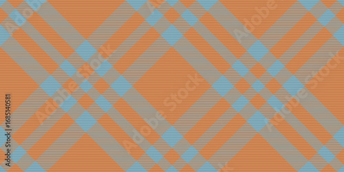 Abstract geometric textile pattern.  Seamless design featuring intersecting lines in muted orange and blue hues. Ideal for fashion, interiors, and website backgrounds.