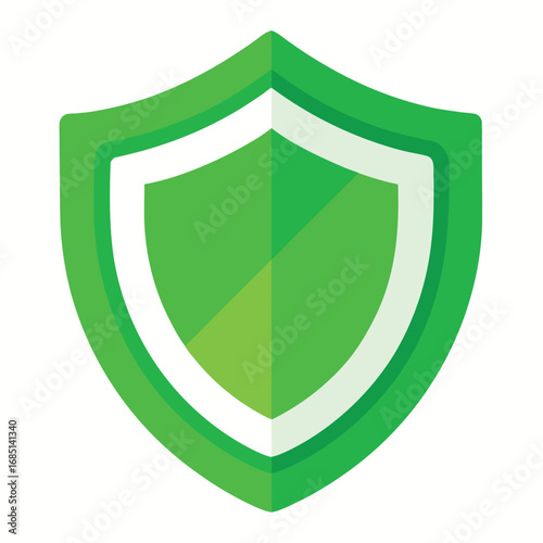 Green shield icon with white border
