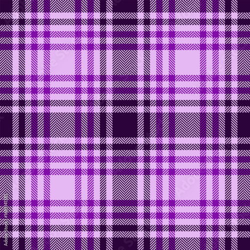 Detailed purple plaid pattern. Ideal for backgrounds, textiles, or graphic designs. Can represent tradition, warmth, or Scottish heritage.