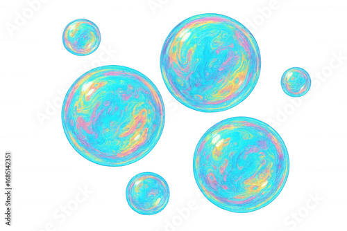 Wallpaper Mural Iridescent soap bubbles hovering against transparent backdrop, reflecting colorful spectrum and evoking playful childhood memories Torontodigital.ca