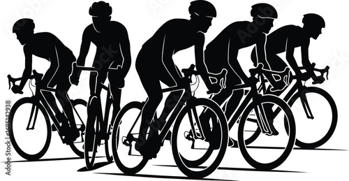 silhouette of a man riding a bike