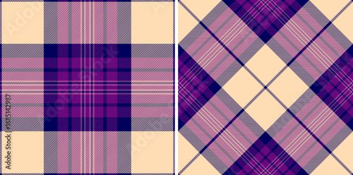 Tartan pattern background of check texture seamless with a fabric plaid textile vector. Set in sunset colors for modern rug designs and other home decor.