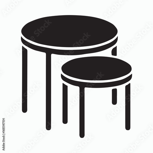 Modern Nesting Tables Solid Icon Design