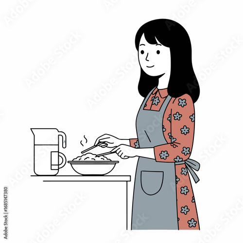 Woman Preparing a Meal