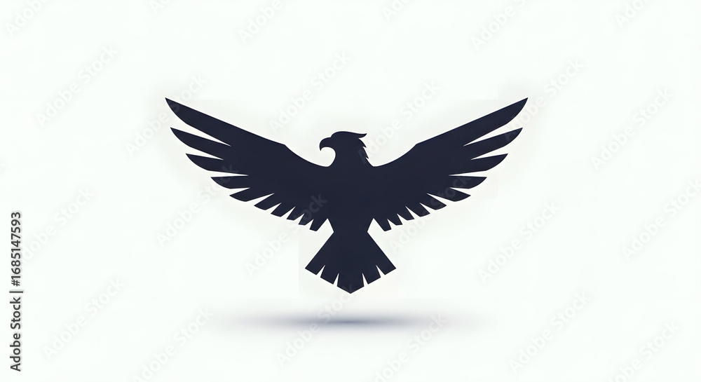Obraz premium Eagle Silhouette: Majestic Flight Symbol