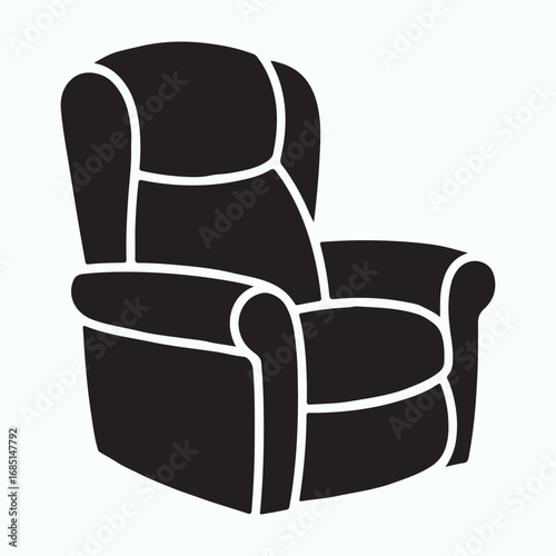 Recliner Chair Comfortable Seating Glyph Icon