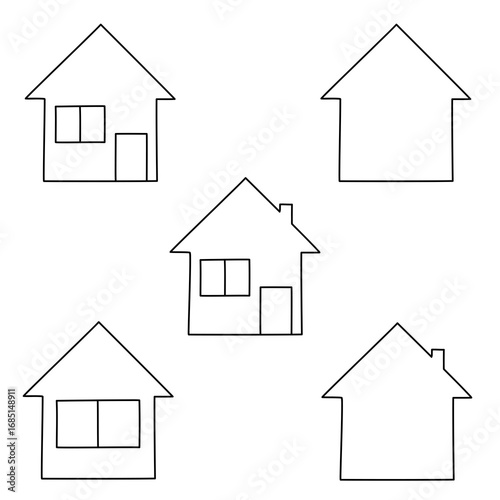 House. House logo design template. Black and white building silhouette. Vector