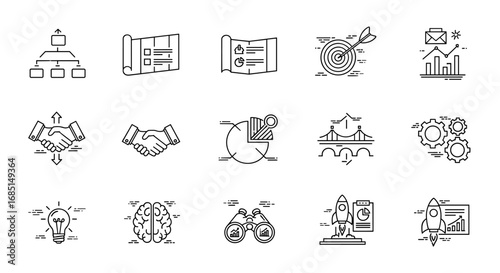 Communication and Network Icons with Connection Technology Symbol