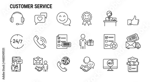 Customer Service and Support, vector illustration