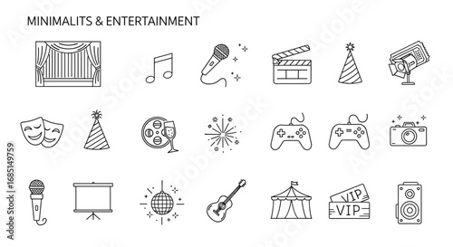 Entertainment and Media Icons, vector illustration